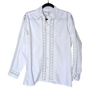Vintage White Lace Blouse Adelaar-Matson USA‎ Made Victorian Prairie Cottagecore